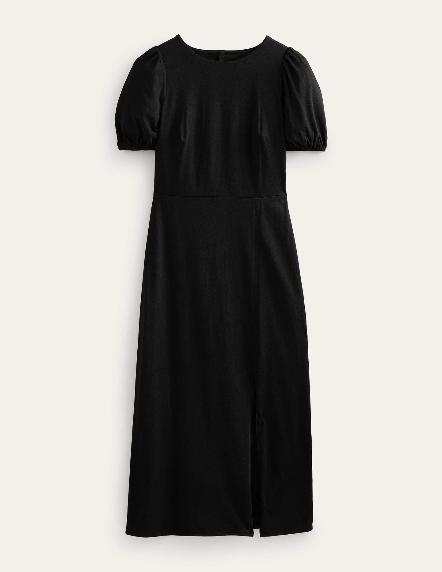 Back Detail Jersey Midi Dress-Black