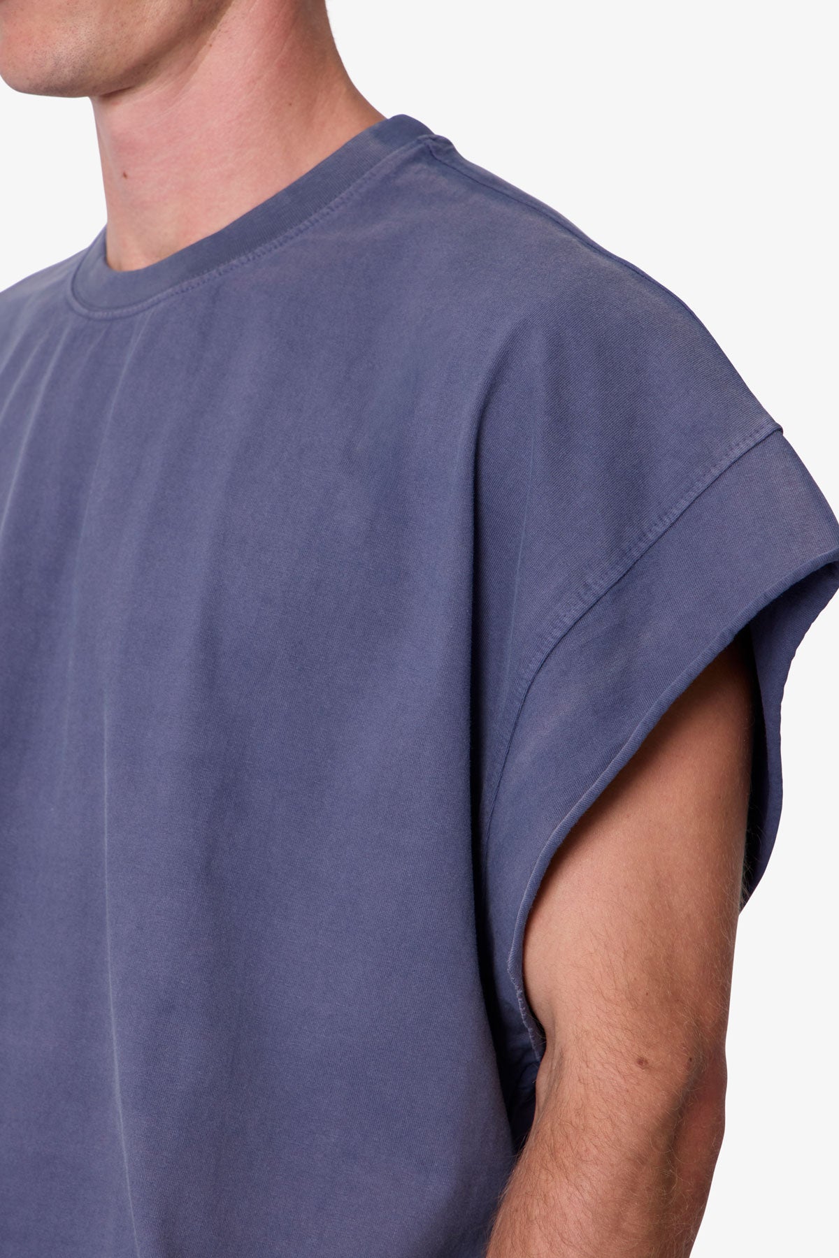 Cut Off Tee - Washed Navy