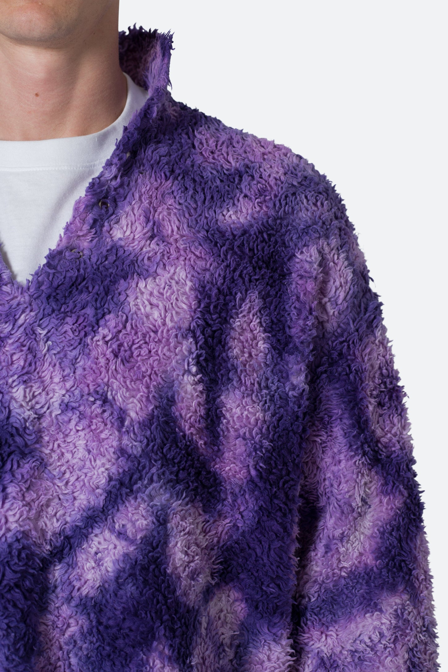 Tie Dye Sherpa Pullover - Purple