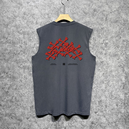 Amiri tank top tokyo bones print