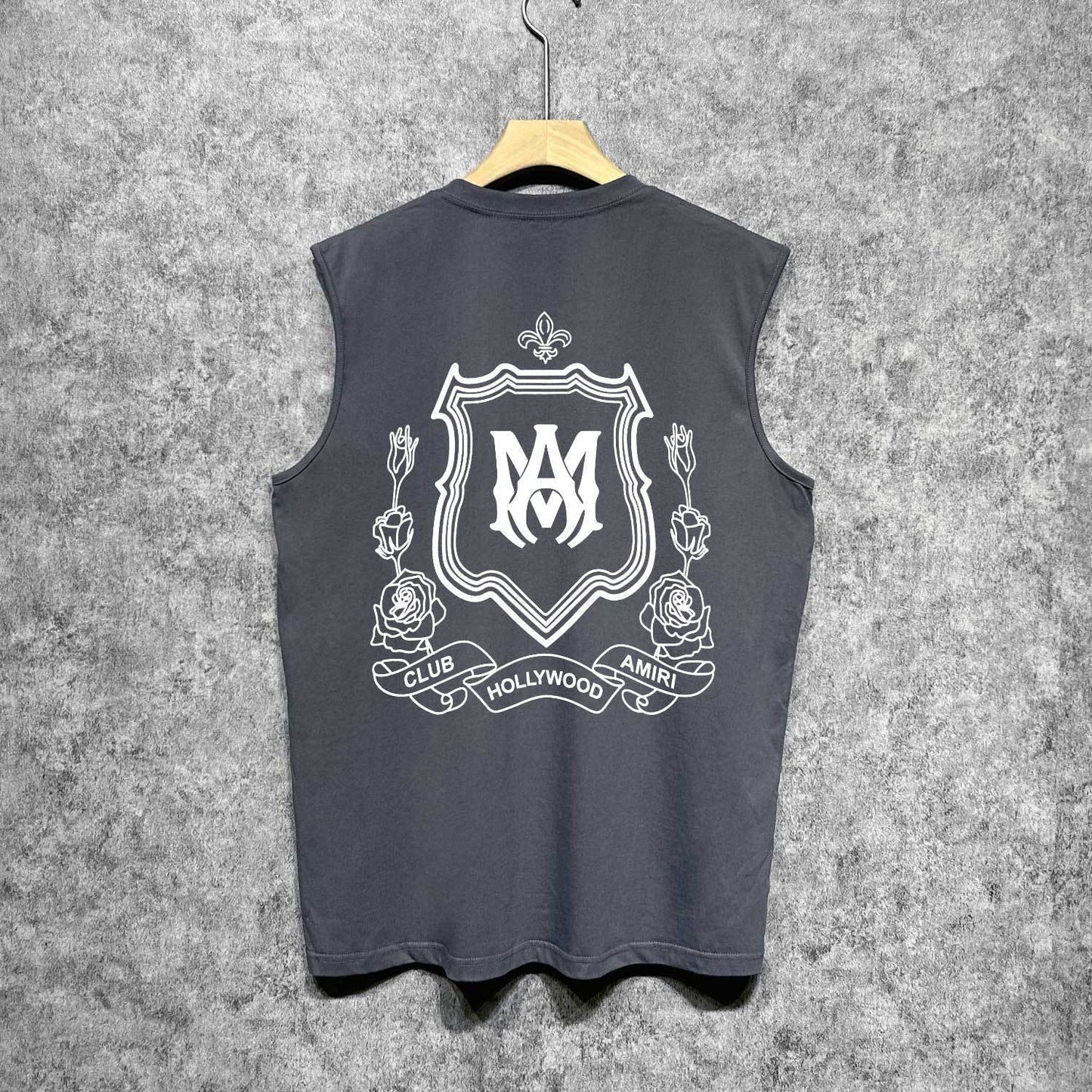 Amiri tank top flower shield printing