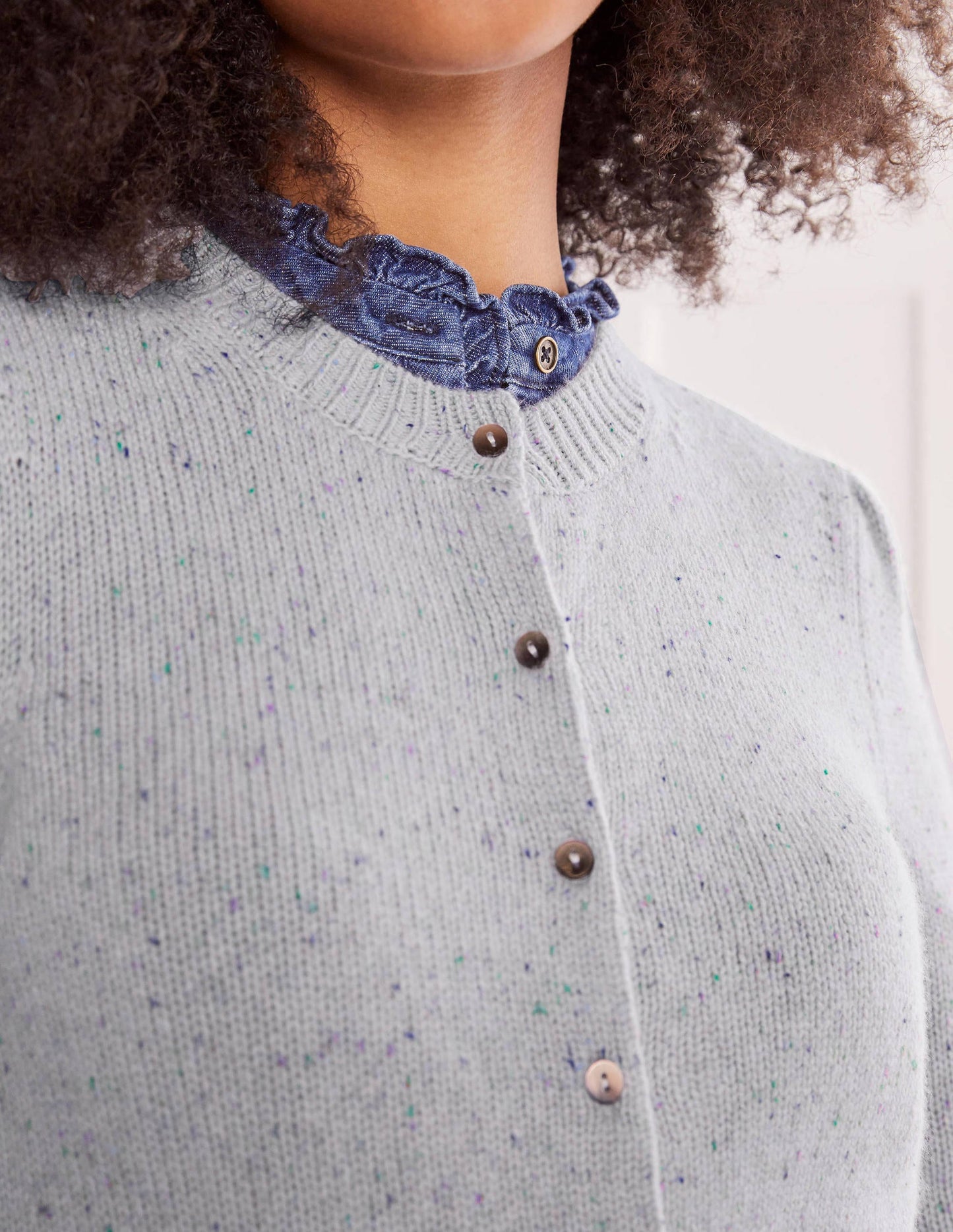 Beaufort Cashmere Cardigan-Winter Slate Nep