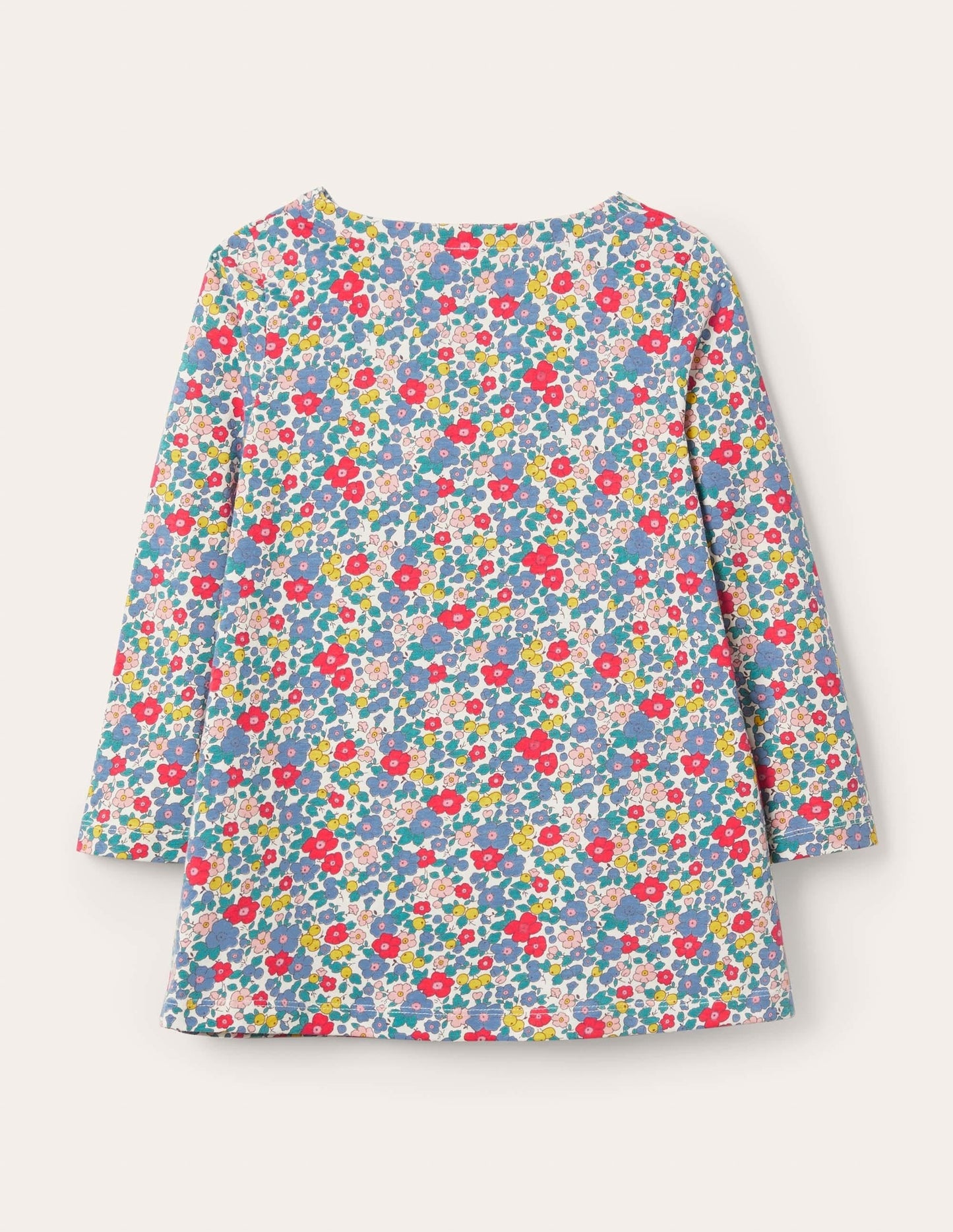 Appliqué Pocket Tunic-Floral Blossom Cherries