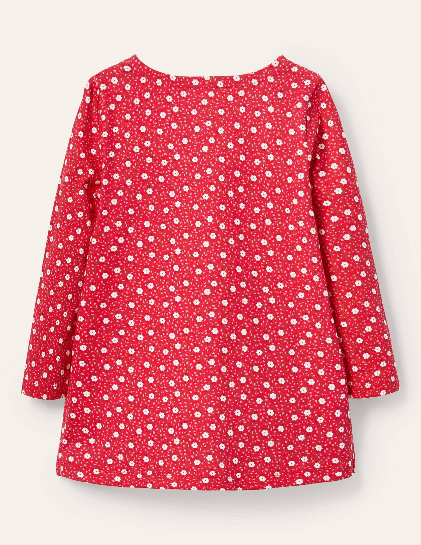 Appliqué Pocket Tunic-Floral Ditsy Rose Deer