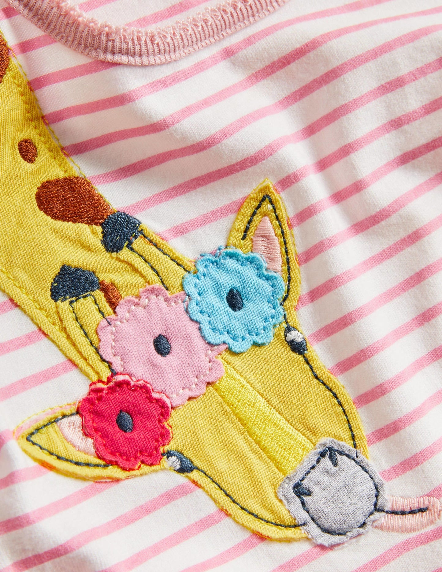 Appliqué Jersey Romper-Rainbow Animals