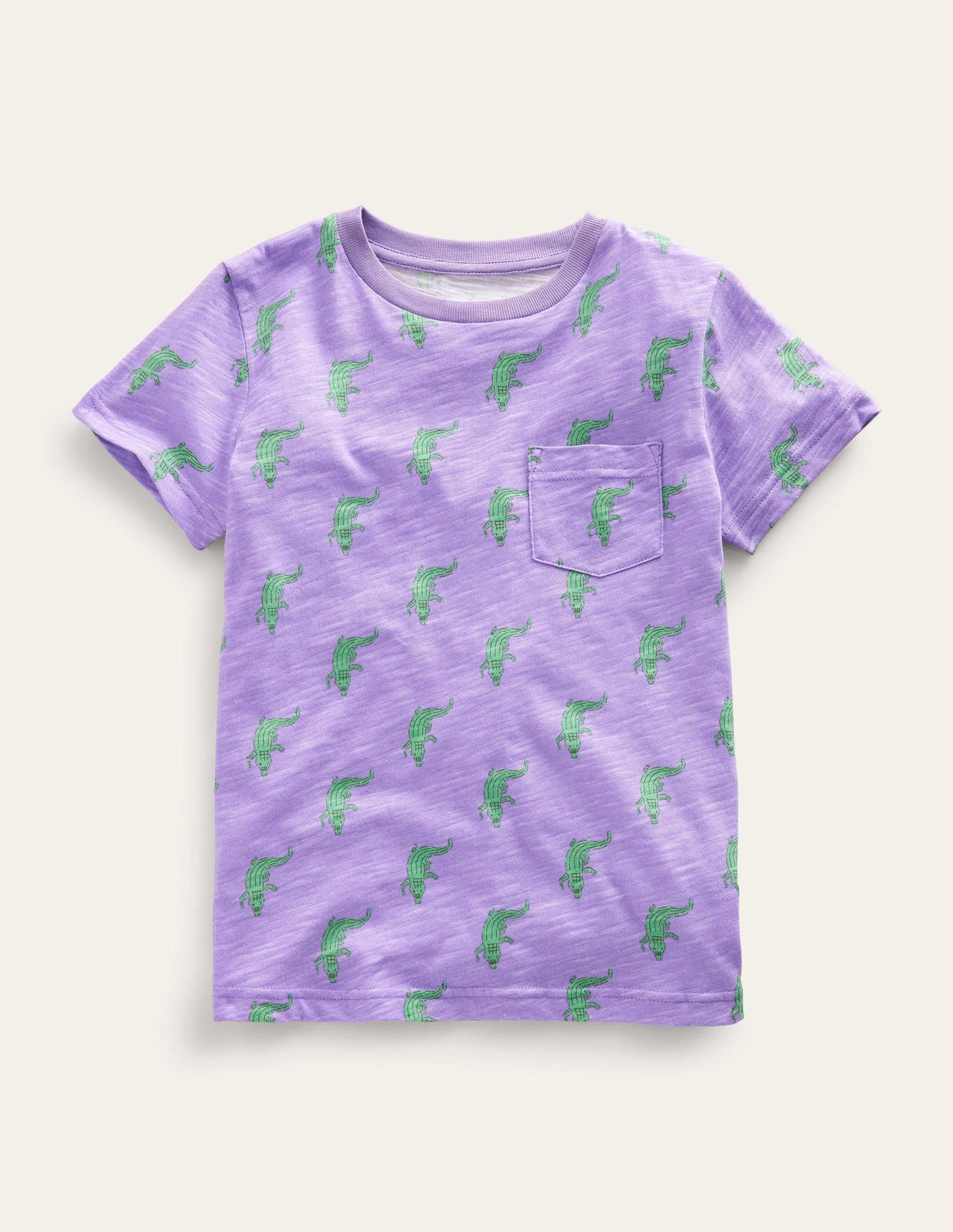 All-over Printed T-Shirt-Soft Lavender Purple Croc