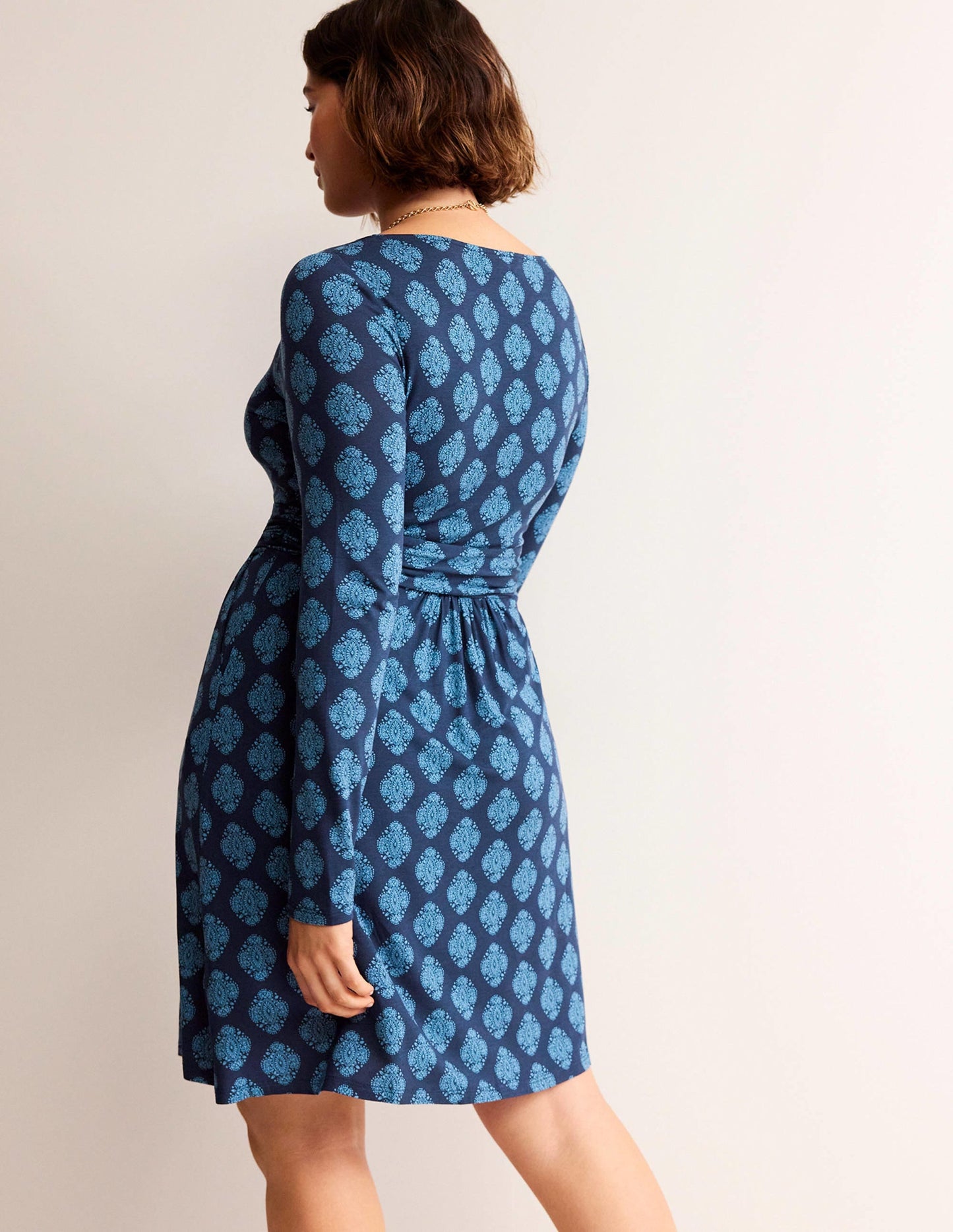 Abigail Jersey Dress-French Navy, Mosaic