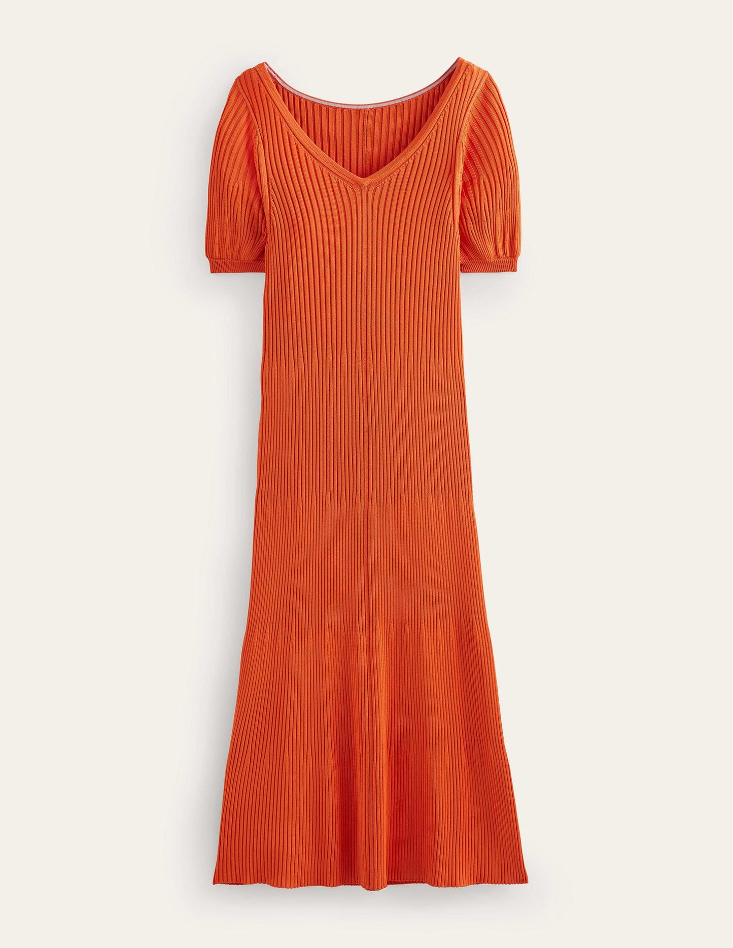 Angled Empire Knitted Dress-Kumquat