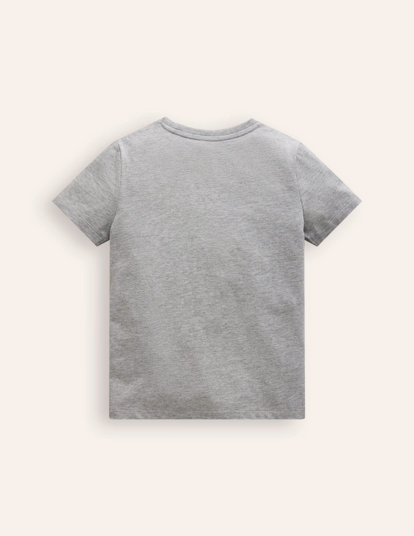 Appliqué Motif T-shirt-Grey Marl