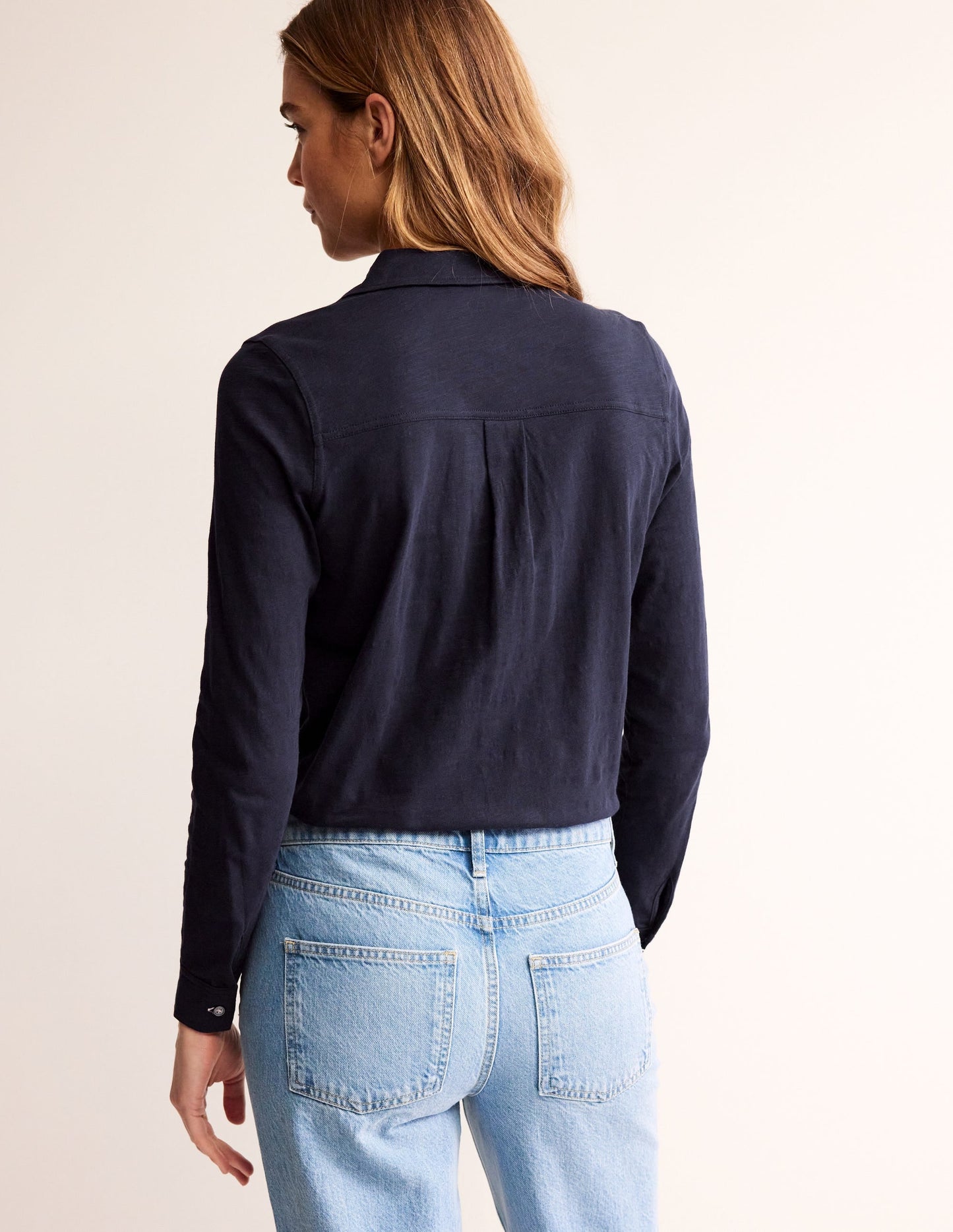 Amelia Jersey Shirt-Navy