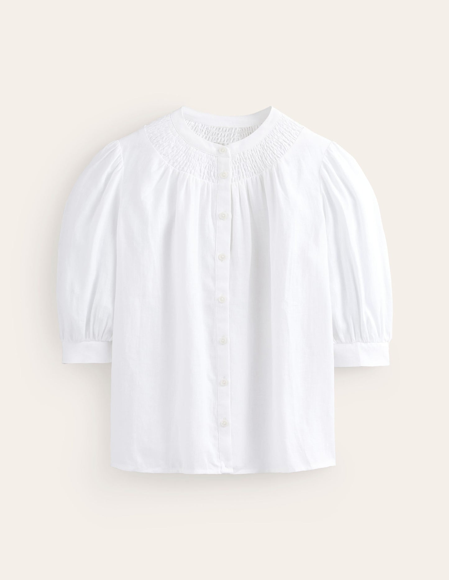 Ada Linen Top-White