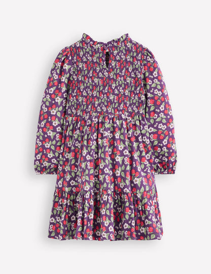 Aurora Long Sleeve Dress-Mystical Purple Vintage Berry