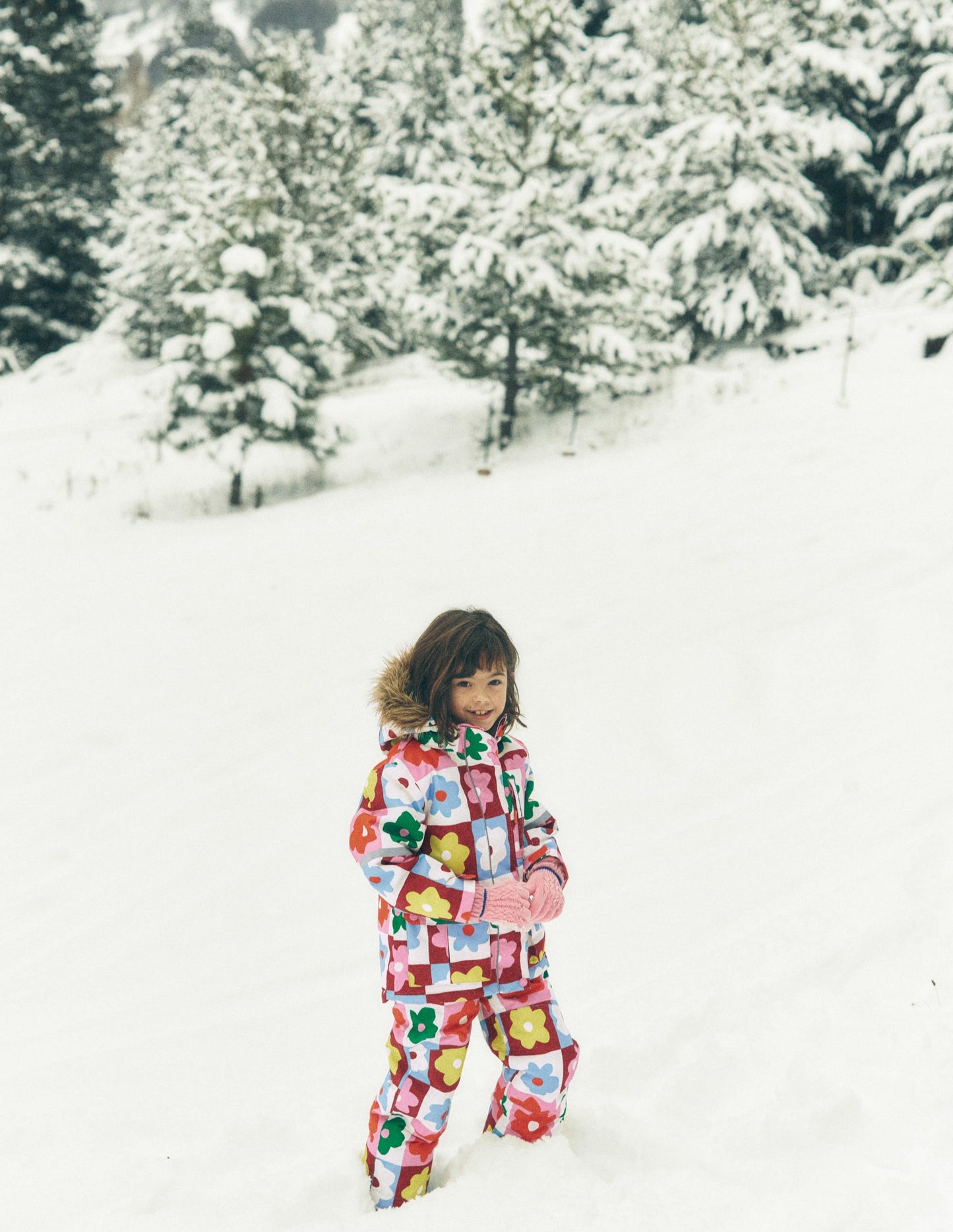 All-weather Waterproof Coat-Multi Flower Check