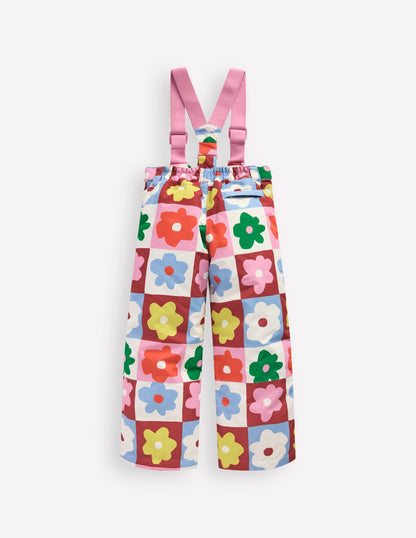 All Weather Waterproof Pants-Multi Flower Check