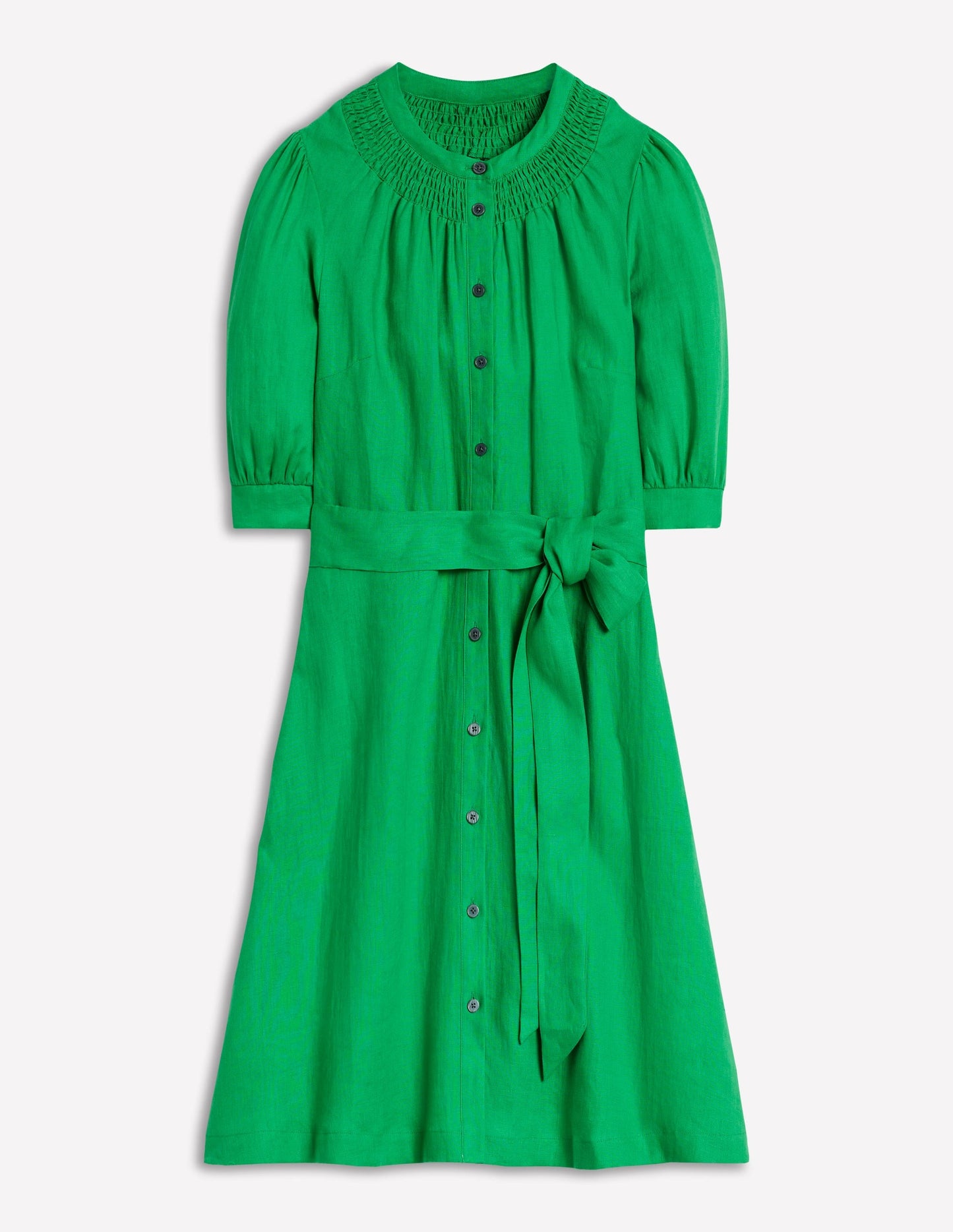 Ada Linen Short Dress-Sapling Green
