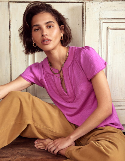 Ava Short Sleeve Top-Radiant Orchid