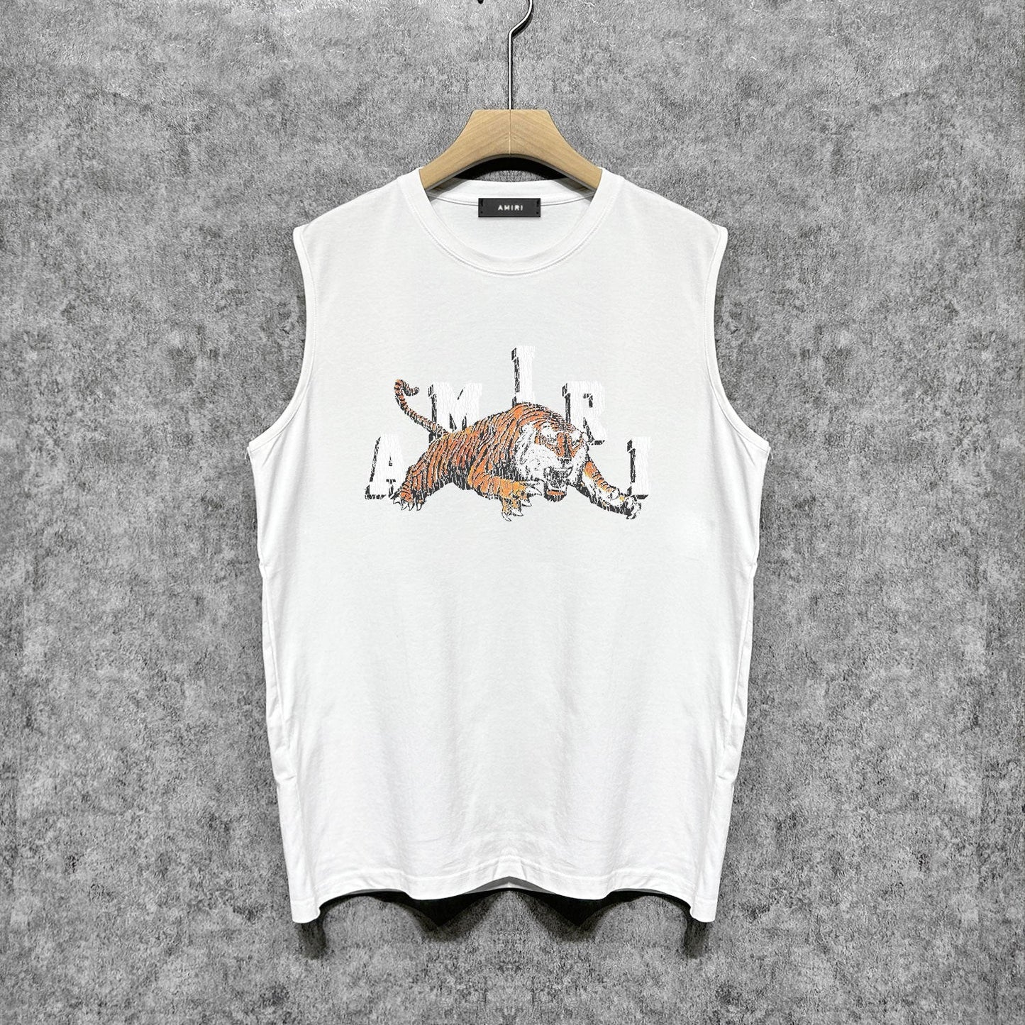 Amiri tank top bone fracture tiger print