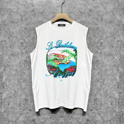 Amiri tank top villa printing