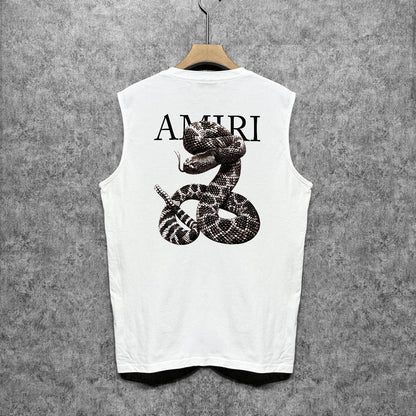 Amiri tank top giant snake letter print