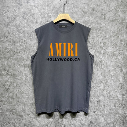 Amiri tank top bone sleeve printing