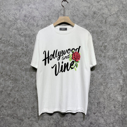Amiri t shirts hollywood rose printing short sleeve