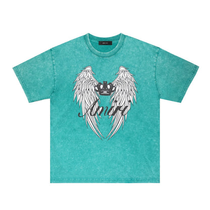 Amiri Washed Distressed T Shirt Printed Trendy Pure Cotton