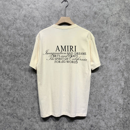 Amiri t shirts hollywood artistic font print short sleeve tee