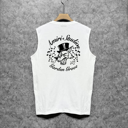 Amiri tank top hat big gray wolf printing