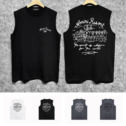 Amiri tank top sketch country printing