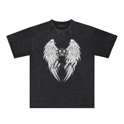 Amiri Washed Distressed T Shirt Printed Trendy Pure Cotton