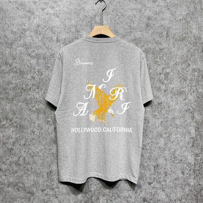 Amiri t shirts hollywood eagle printing short sleeve