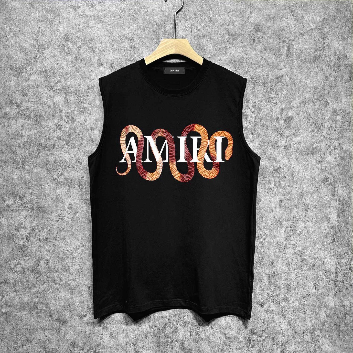 Amiri tank top gold snake print