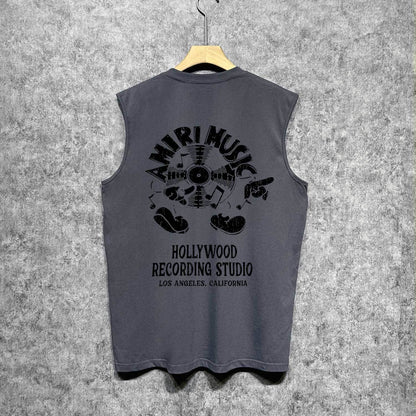 Amiri tank top note fan printing