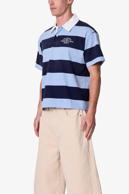 Big Stripe S/S Rugby Shirt - Blue
