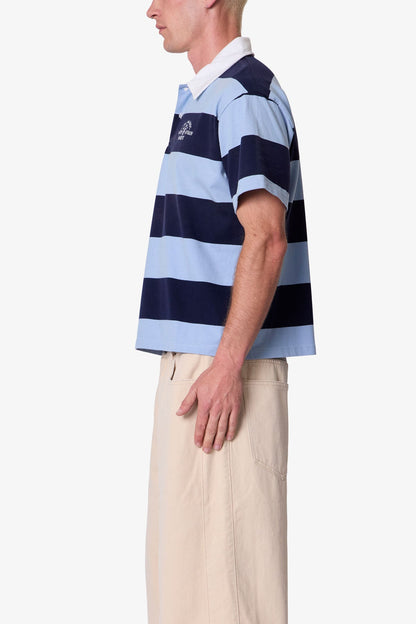 Big Stripe S/S Rugby Shirt - Blue
