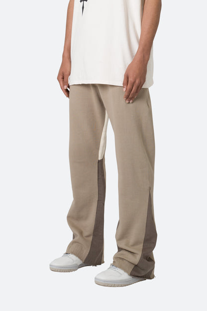 Contrast Bootcut Sweatpants - Earth