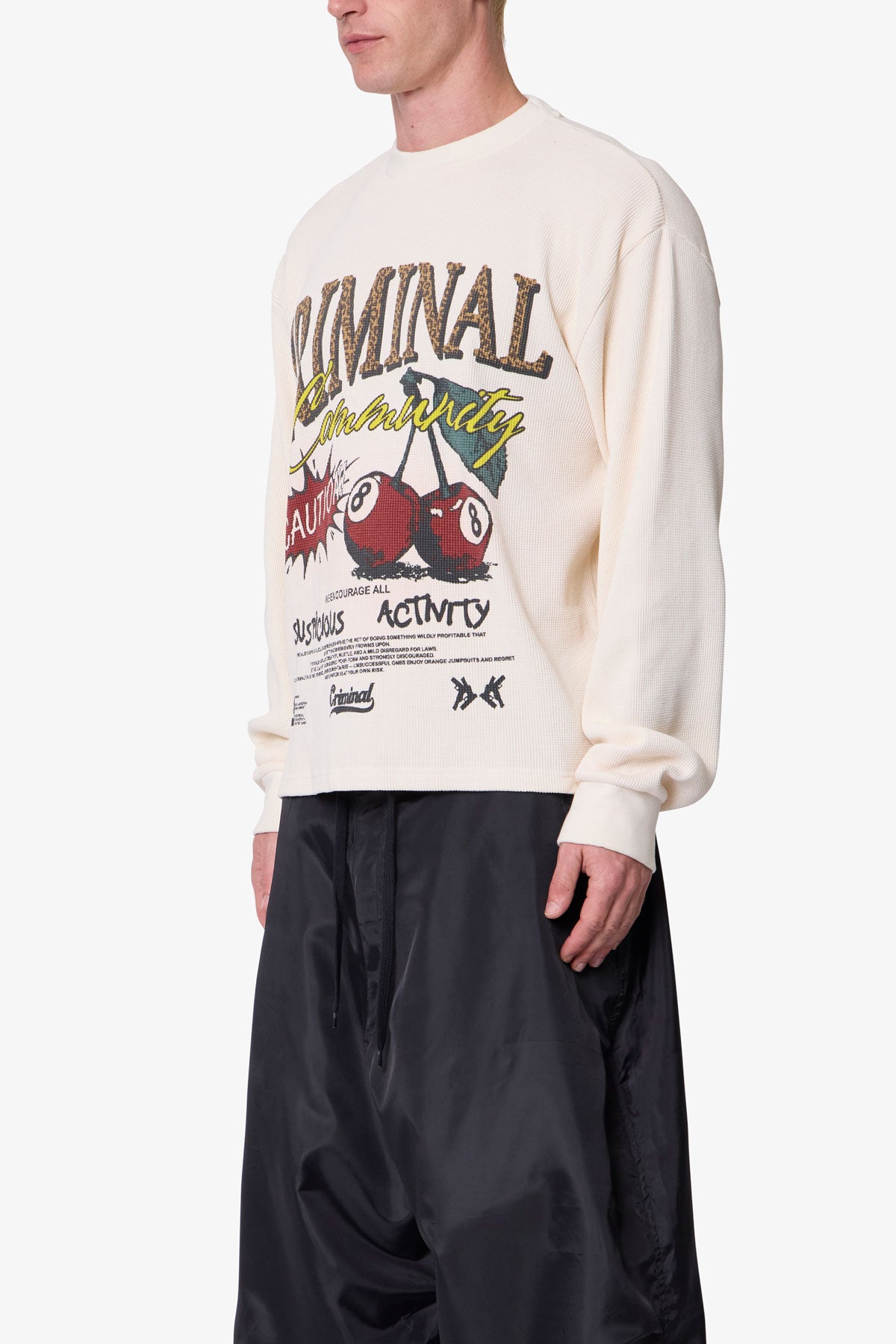 Criminal L/S Thermal Shirt - White