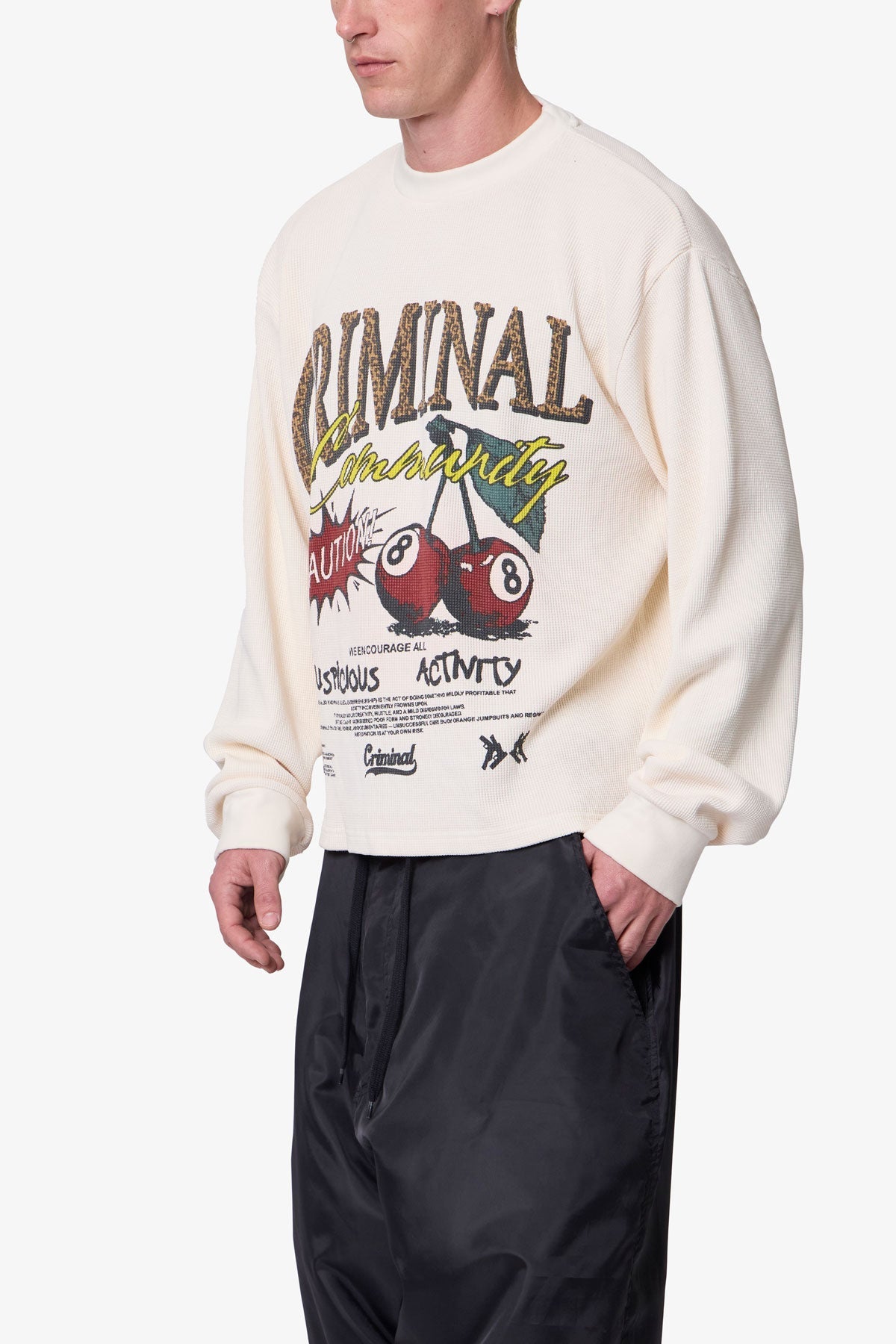 Criminal L/S Thermal Shirt - White