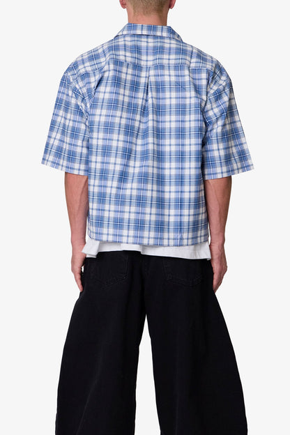 Crop Flannel S/S Shirt - Blue