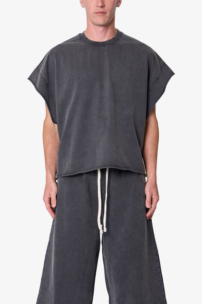 Cut Off Tee - Washed Black