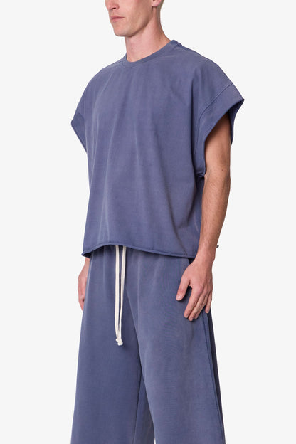 Cut Off Tee - Washed Navy