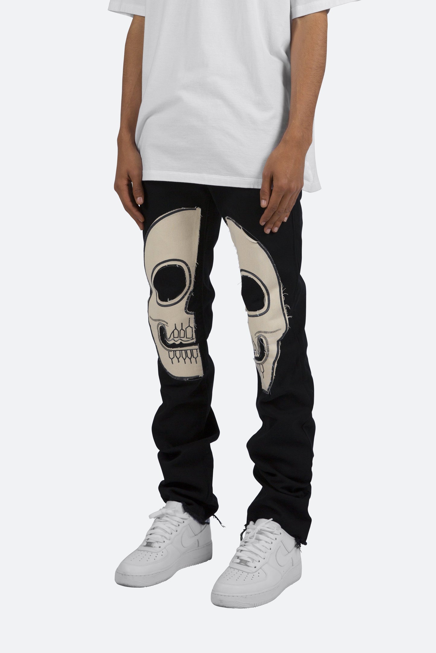 D181 Straight Denim - Black/White