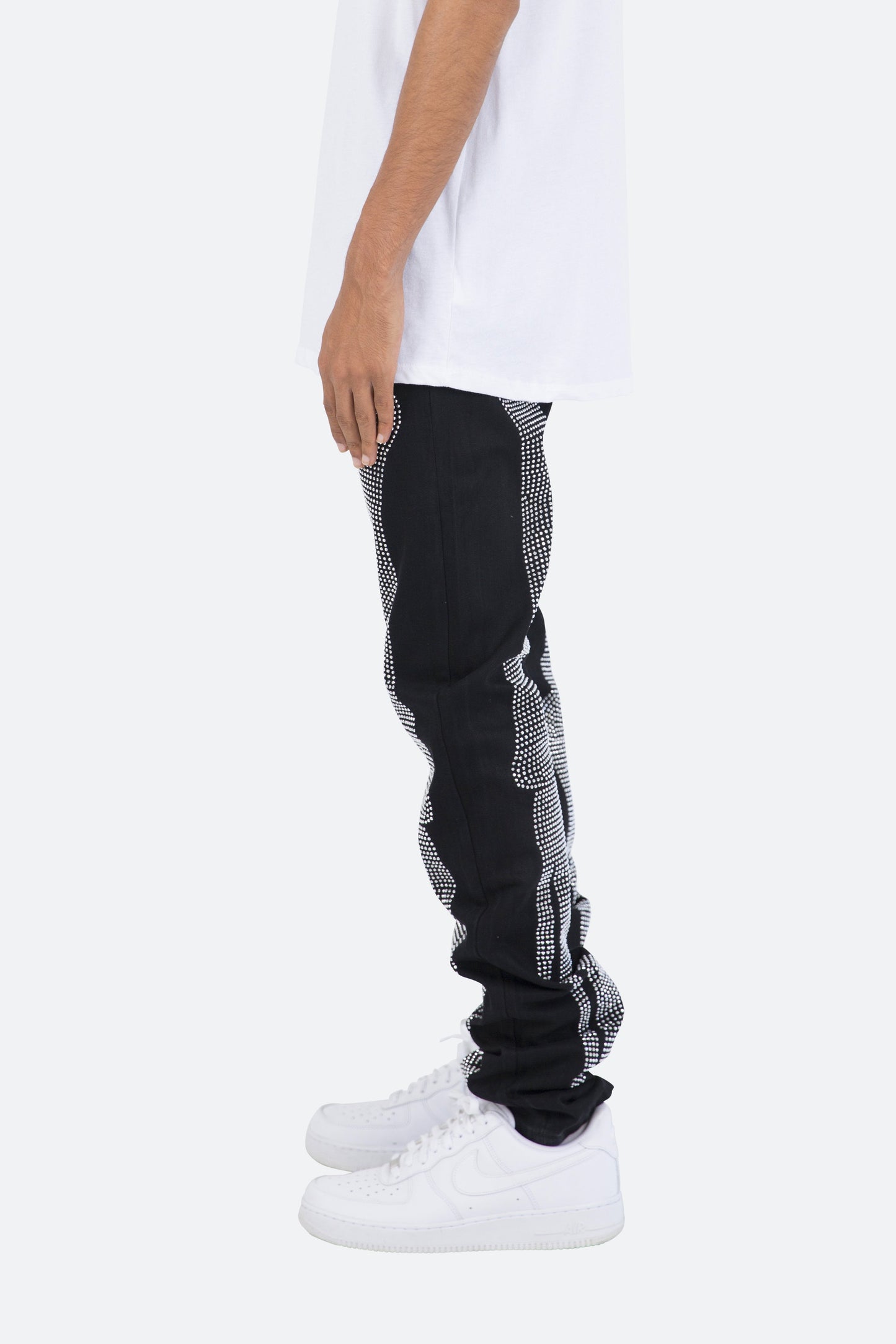 D249 Skeleton Straight Denim - Black/White