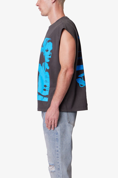 Distressed Sleeveless Tank - Washed Black
