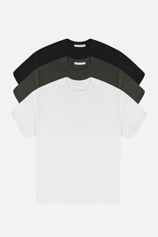 Every Day Tee 3 Pack - Black/Vintage Black/White