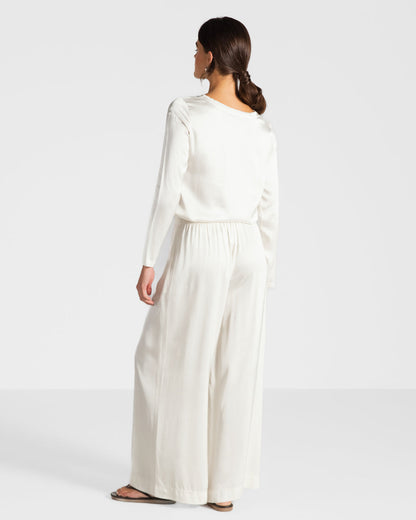 Matilda Satin Long Sleeve | Ivory