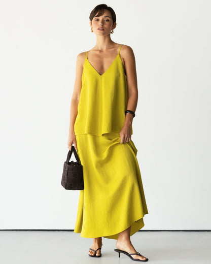 Willa Elastic Waist Skirt | Lime