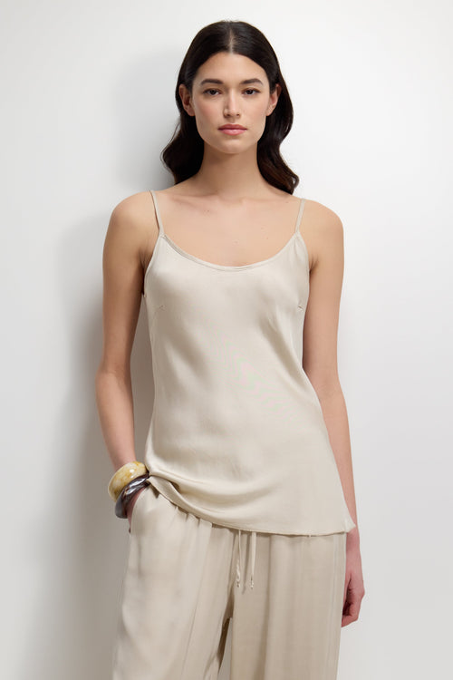 Cordelia Satin Vest | Light Beige