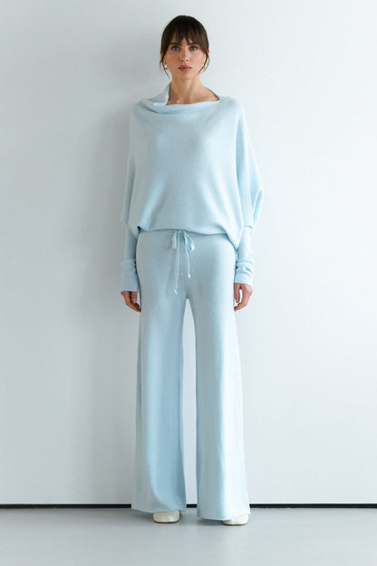 Asymmetric Draped | Glacier | Seamless Knit