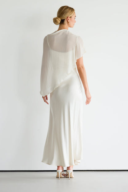 Lumi Asymmetric Poncho | Ivory